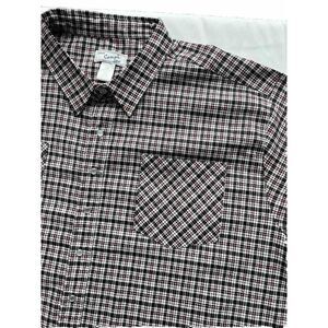 Haband Casual Joe Men's Pearl Snap Flannel Long Sleeve Shirt Plaid Size 4XL NWOT